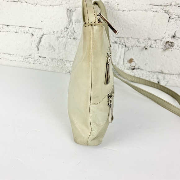 Hobo Mara Bone Cream Tan Leather Zipper Front Crossbody - Picture 5 of 11
